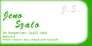 jeno szalo business card