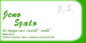 jeno szalo business card